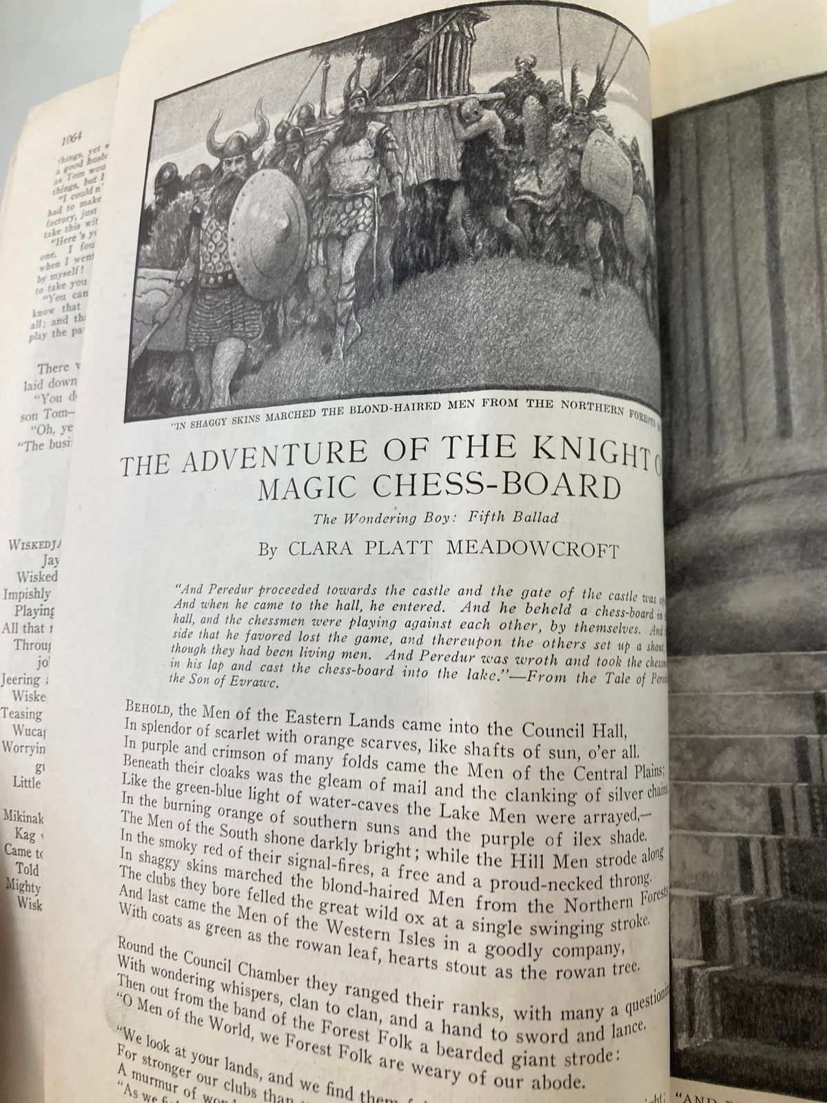 An excerpt from the story 'The Adventure of the Knight of the Magic Chess-Board' in VTG St. Nicholas Magazine October 1919, featuring engaging narrative and classic illustrations.