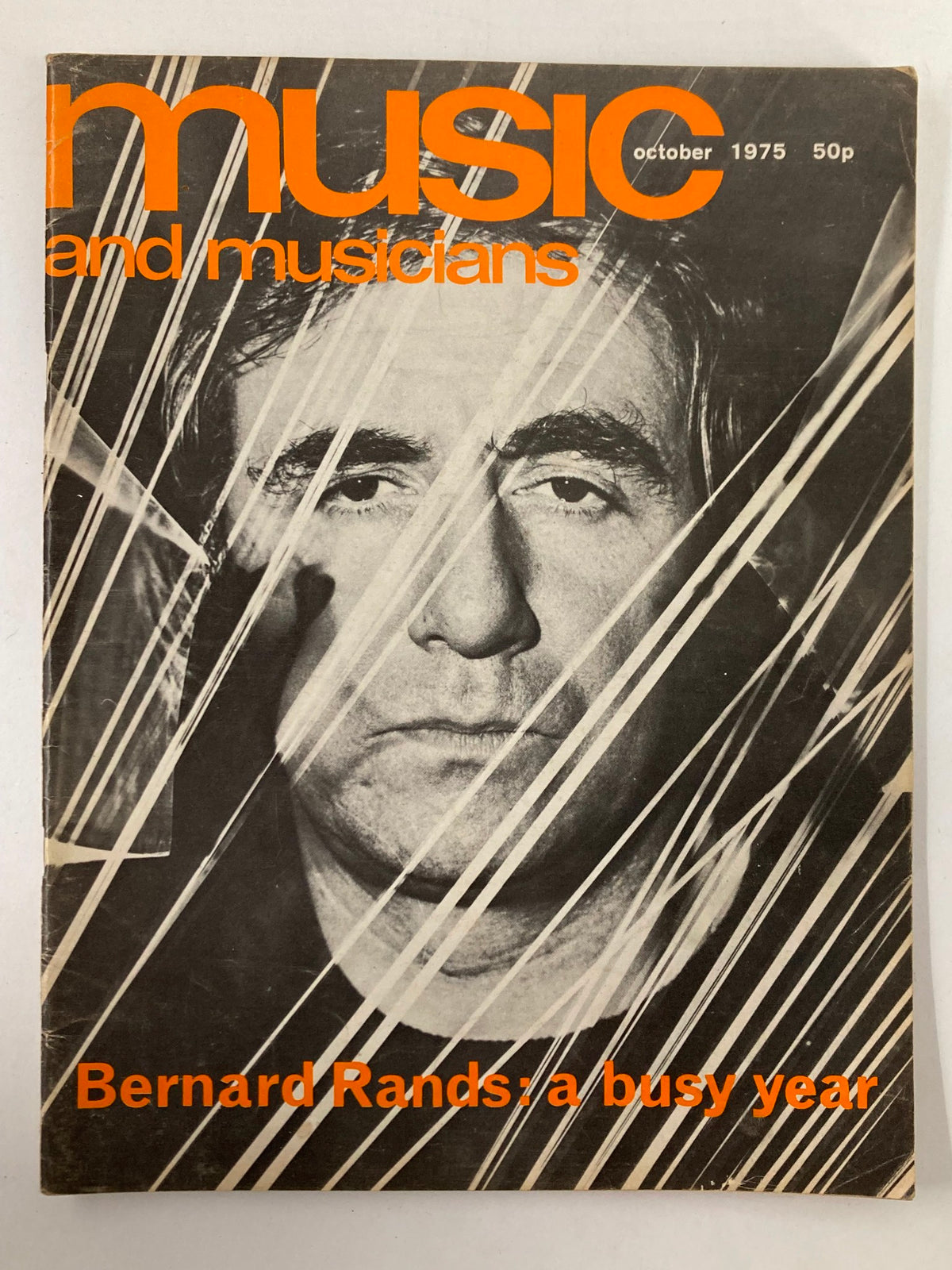 Cover of VTG Music & Musicians Magazine October 1975 featuring Bernard Rands, showcasing striking design and bold typography.