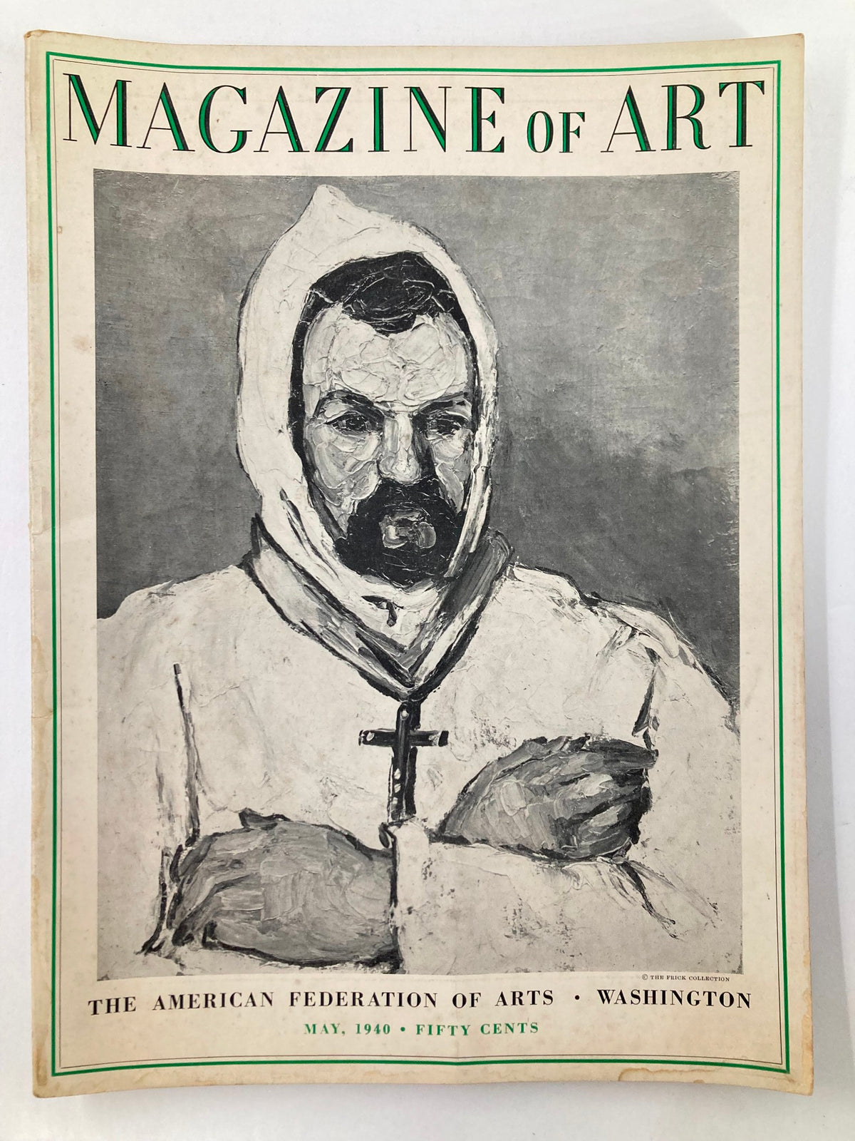 VTG Magazine of Art, May 1940, Volume 33 #5 cover featuring a painting titled 'Uncle Dominic as a Monk', showcasing vintage art design.