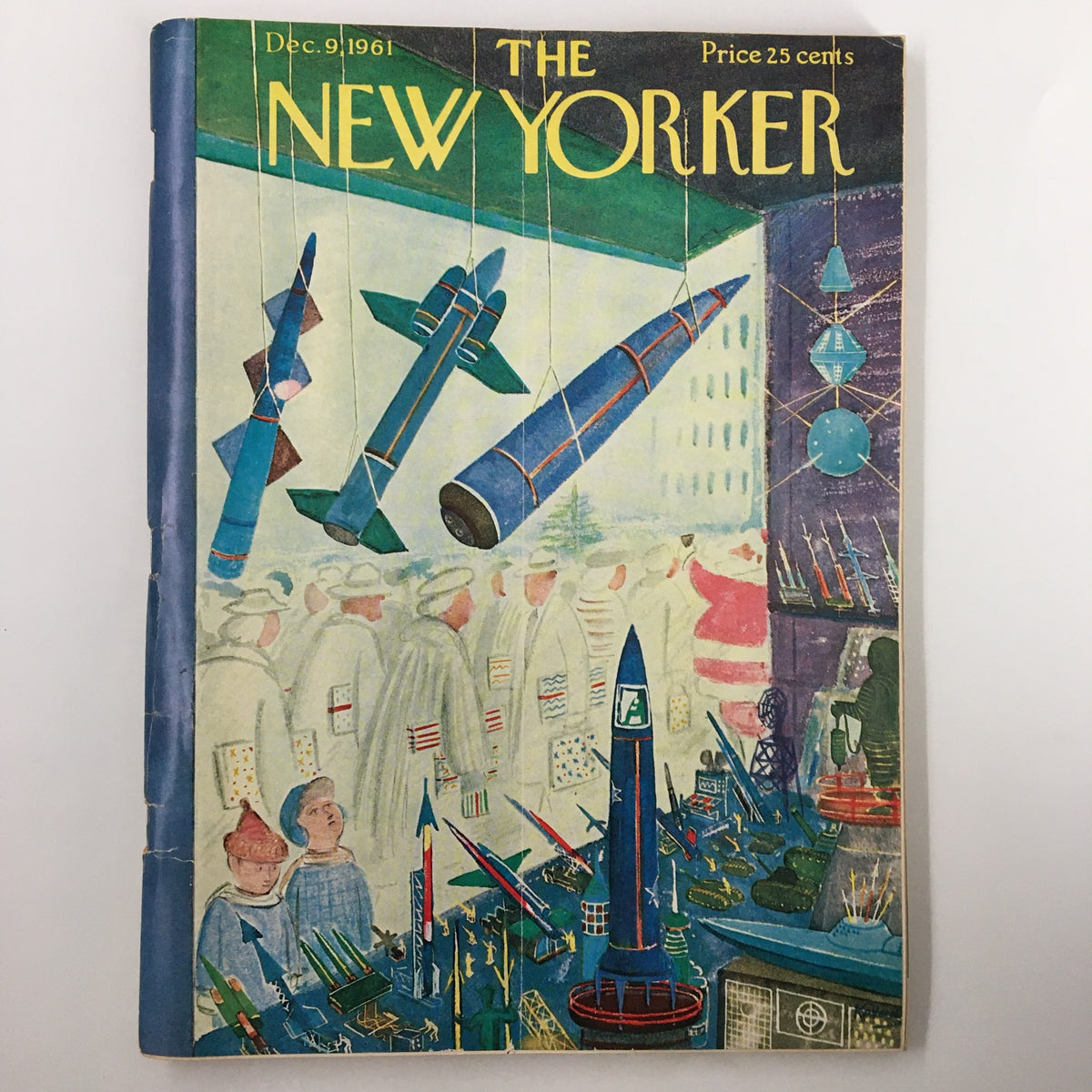 The New Yorker Full Magazine cover from December 9, 1961 featuring the illustration Rocketeers by Ilonka Karasz, showcasing colorful rocket designs and a historical theme.