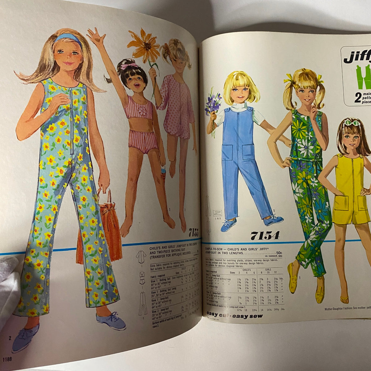1967 June Simplicity Sewing Pattern Catalog highlighting children's clothing patterns, including swimsuits and jumpsuits, perfect for young fashion enthusiasts.