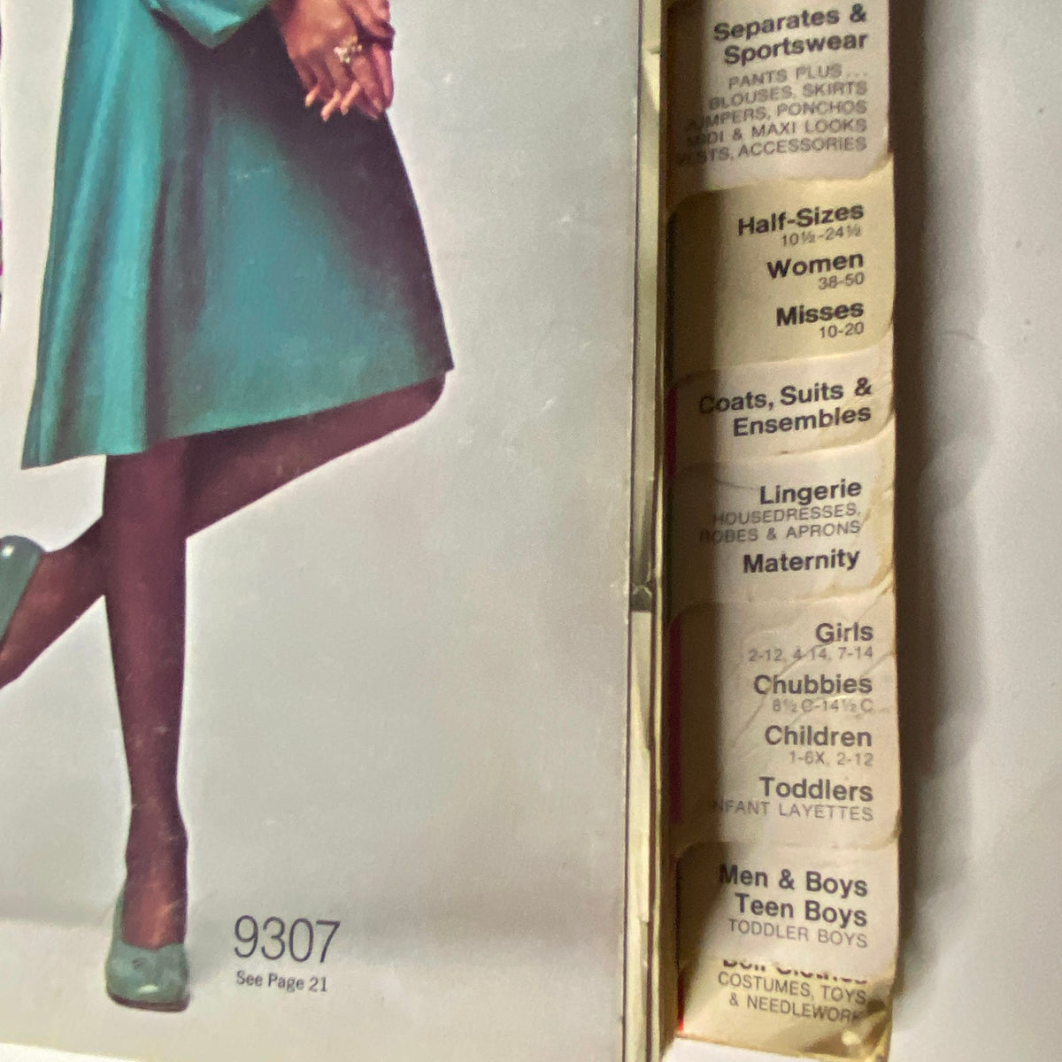 1971 April Simplicity Spring Catalog image displaying various clothing categories including 'Separates and Sportswear,' illustrated for women and children.
