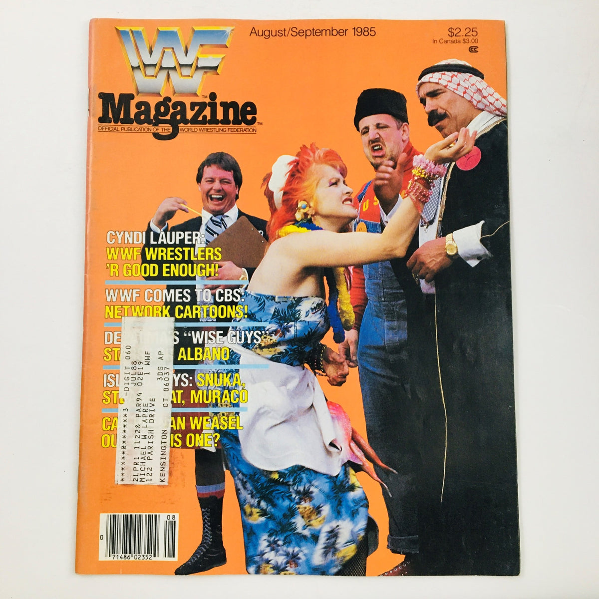 WWF Magazine, August 1985: Featuring Cyndi Lauper, Andre the Giant, and Hulk Hogan at the circus on the cover