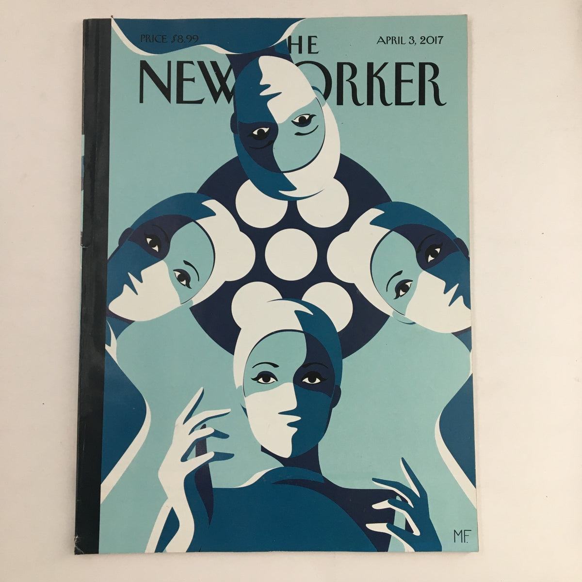 Cover of The New Yorker April 3 2017 featuring artwork by Malika Favre, showcasing four stylized women in a striking color palette.