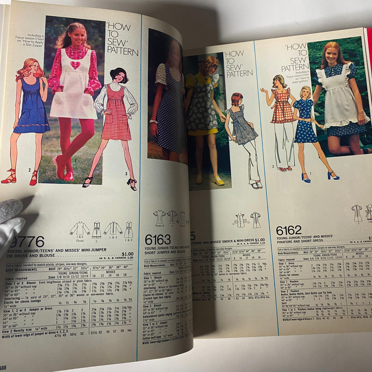 1974 July Simplicity Summer Catalog presenting 'How to Sew' patterns for young juniors and misses that include mini-jumpers and blouses, highlighting playful styles and designs.