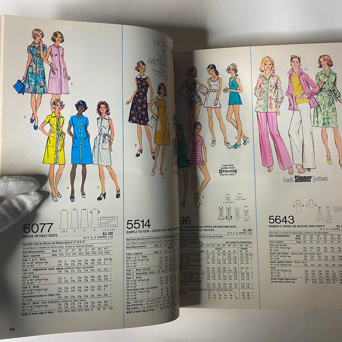 Illustrations of diverse women’s dresses from the 1974 June Simplicity Catalog, demonstrating half-size patterns and trendy summer fashion looks. Featured in the original 1974 June Simplicity Catalog.
