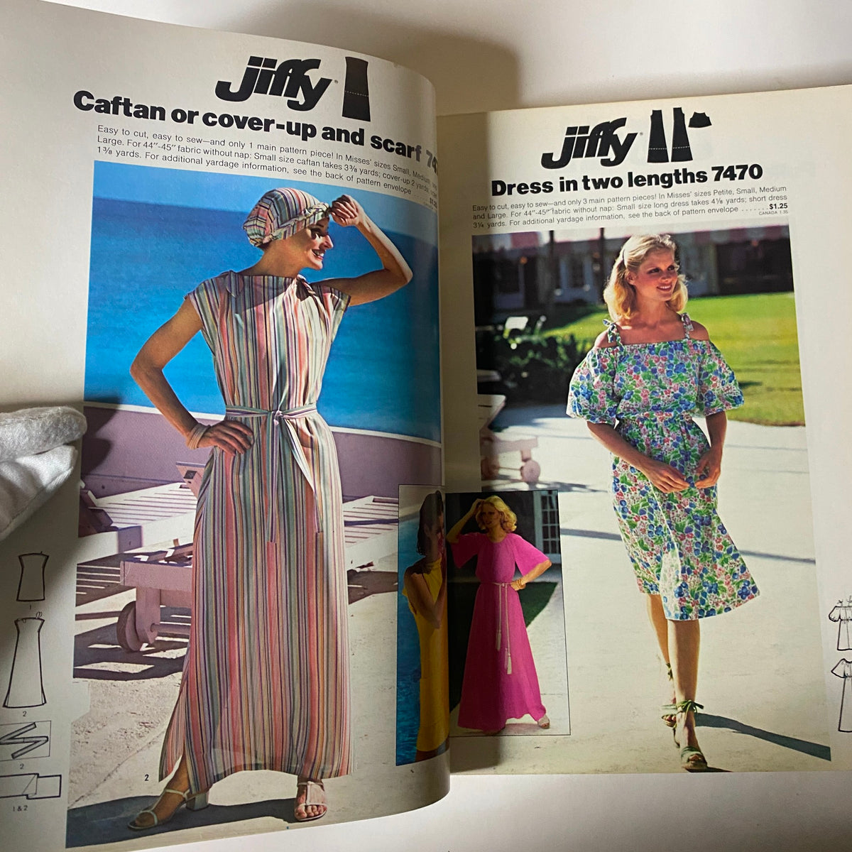1976 June Simplicity Catalog Sewing Pattern featuring easy-to-sew caftans and dresses, perfect for summer styles, emphasizing vintage fashion trends.