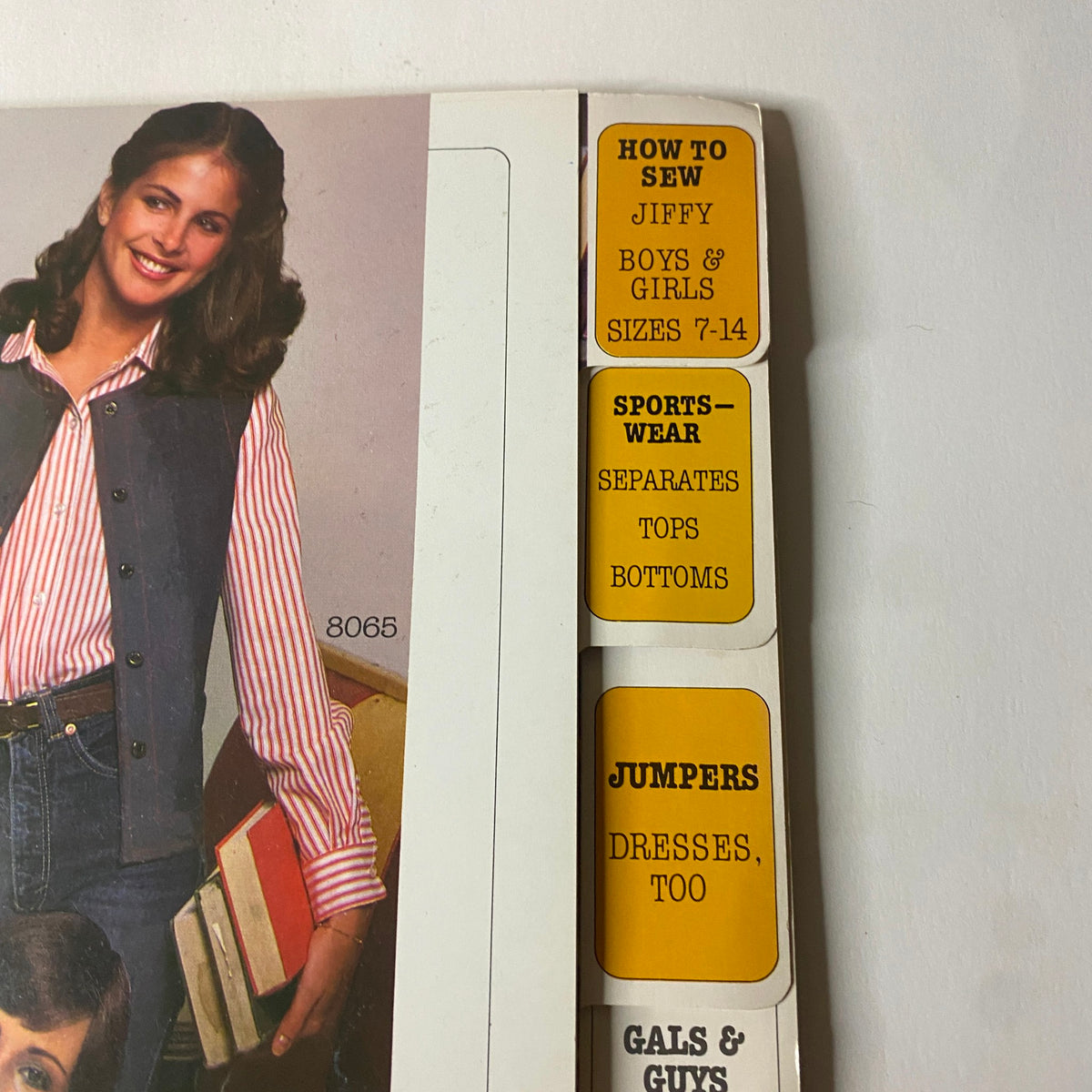 Page from the 1977 Simplicity Fall Catalog displaying various sewing categories including 'How to Sew,' 'Jiffy,' and 'Boys & Girls Sizes 7-14'.