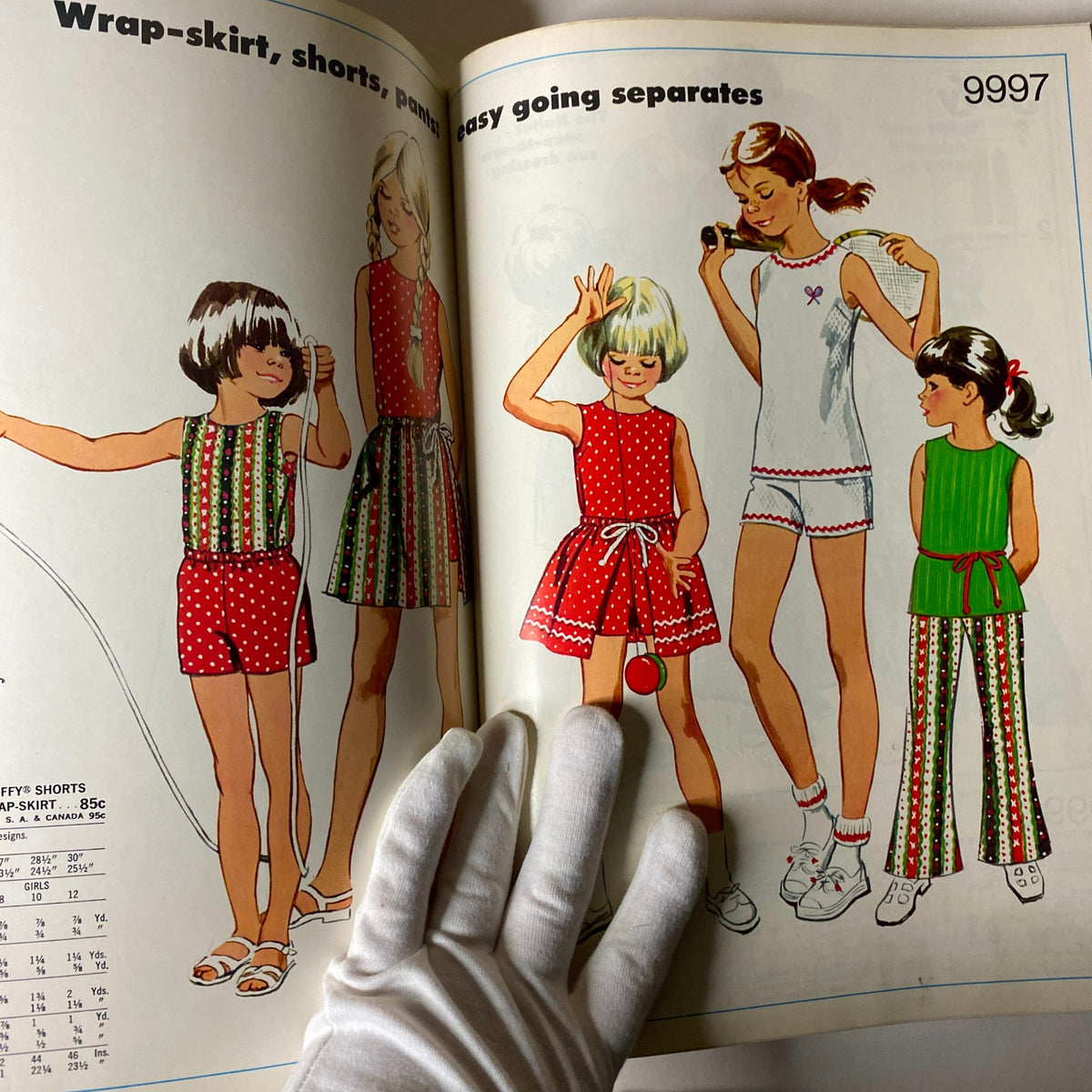 1970s May Simplicity Sewing Pattern Catalog displaying children's easy-going separates with playful designs in vibrant colors, perfect for young fashion lovers.
