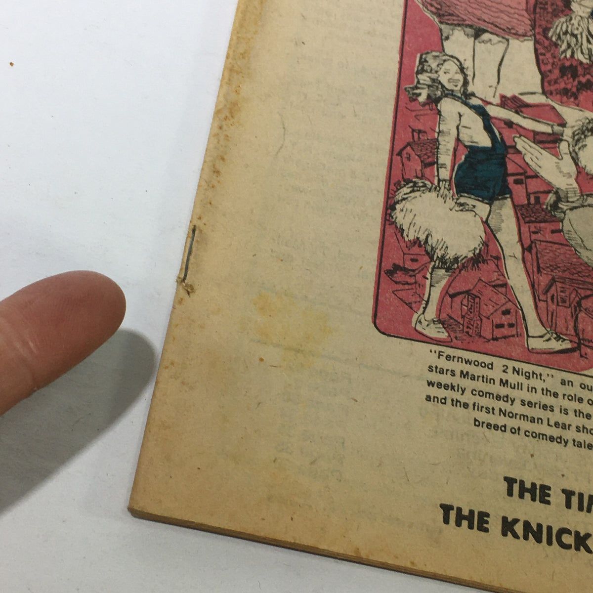 Close-up of the vintage TV Dial from The Knickerbocker News, highlighting details from July 30-August 6, 1977, showcasing nostalgic television programming.