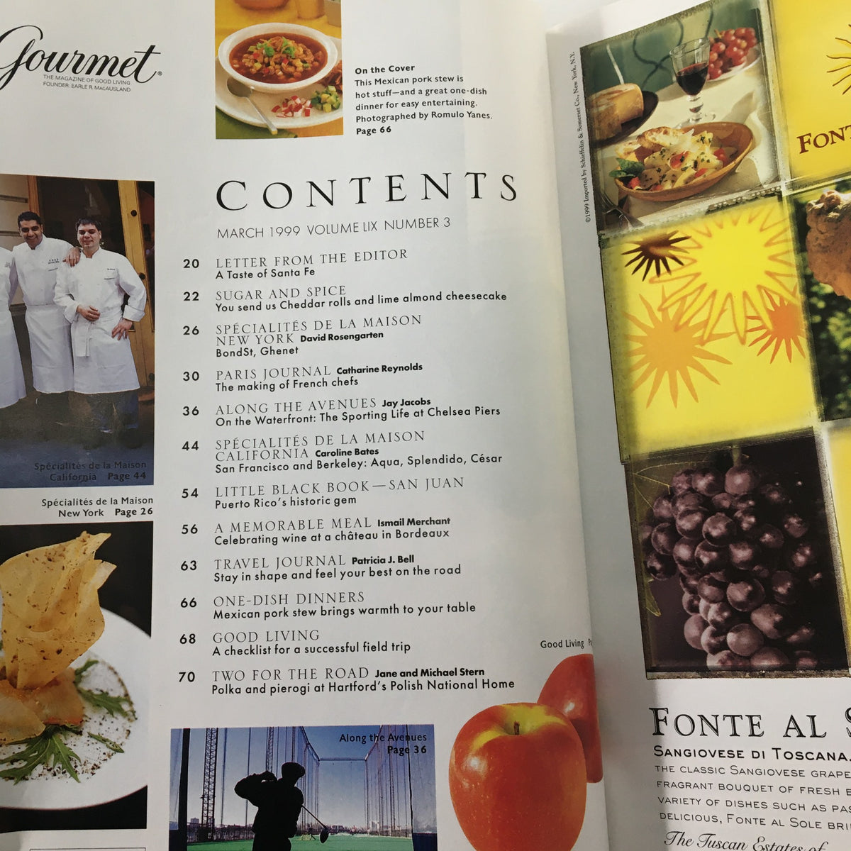 Gourmet Magazine March 1999 Little Black Book - San Juan No Label