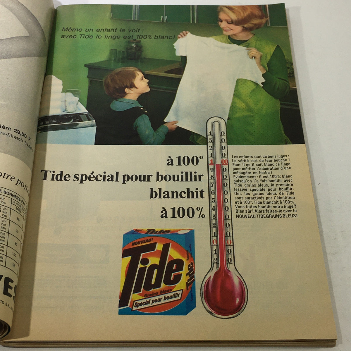Another interior page from the VTG Modes Travaui Catalog: October 1966, featuring a Tide laundry detergent advertisement. Capturing the essence of everyday life in the 60s.