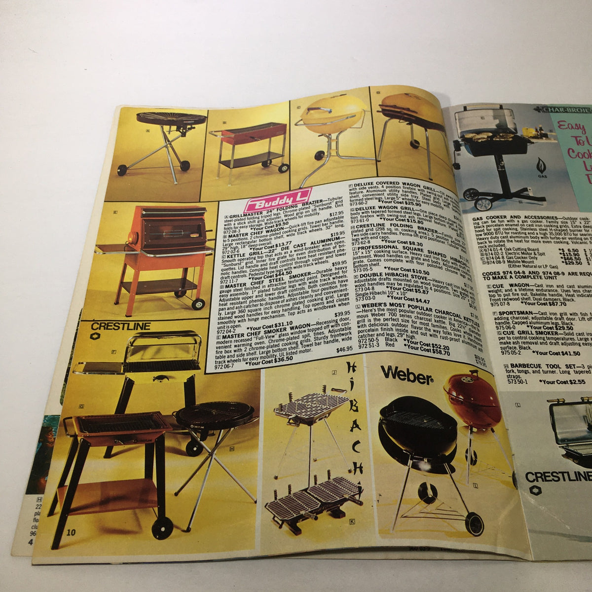 Page from VTG Boardman Ltd. Price Guide Catalog Spring & Summer 1976 displaying a collection of grills including Buddy L and Crestline models.