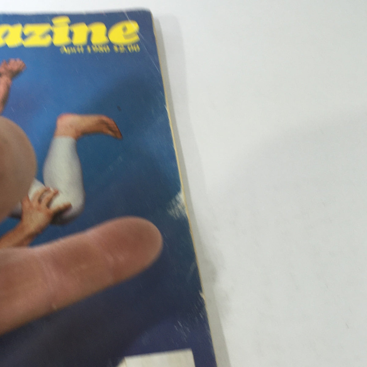 Close-up of the cover of VTG Dance Magazine: April 1980, showcasing a detailed view of the dancers and the magazine's title, emphasizing its collectible nature.