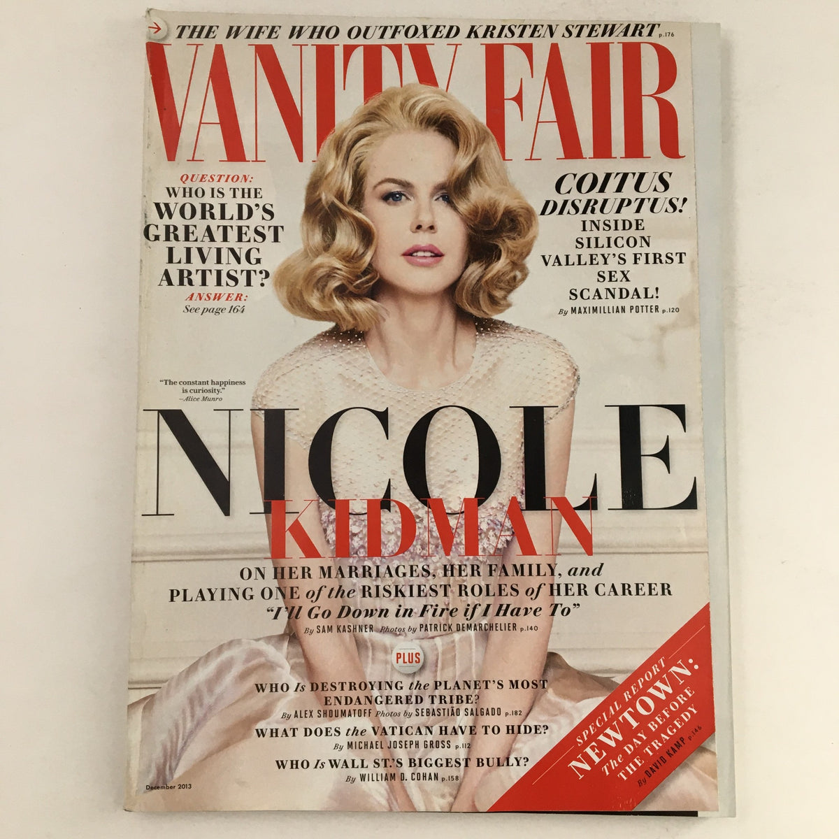 Vanity Fair Magazine December 2013 featuring Nicole Kidman on the cover, showcasing timeless Hollywood glamour and captivating editorial content.