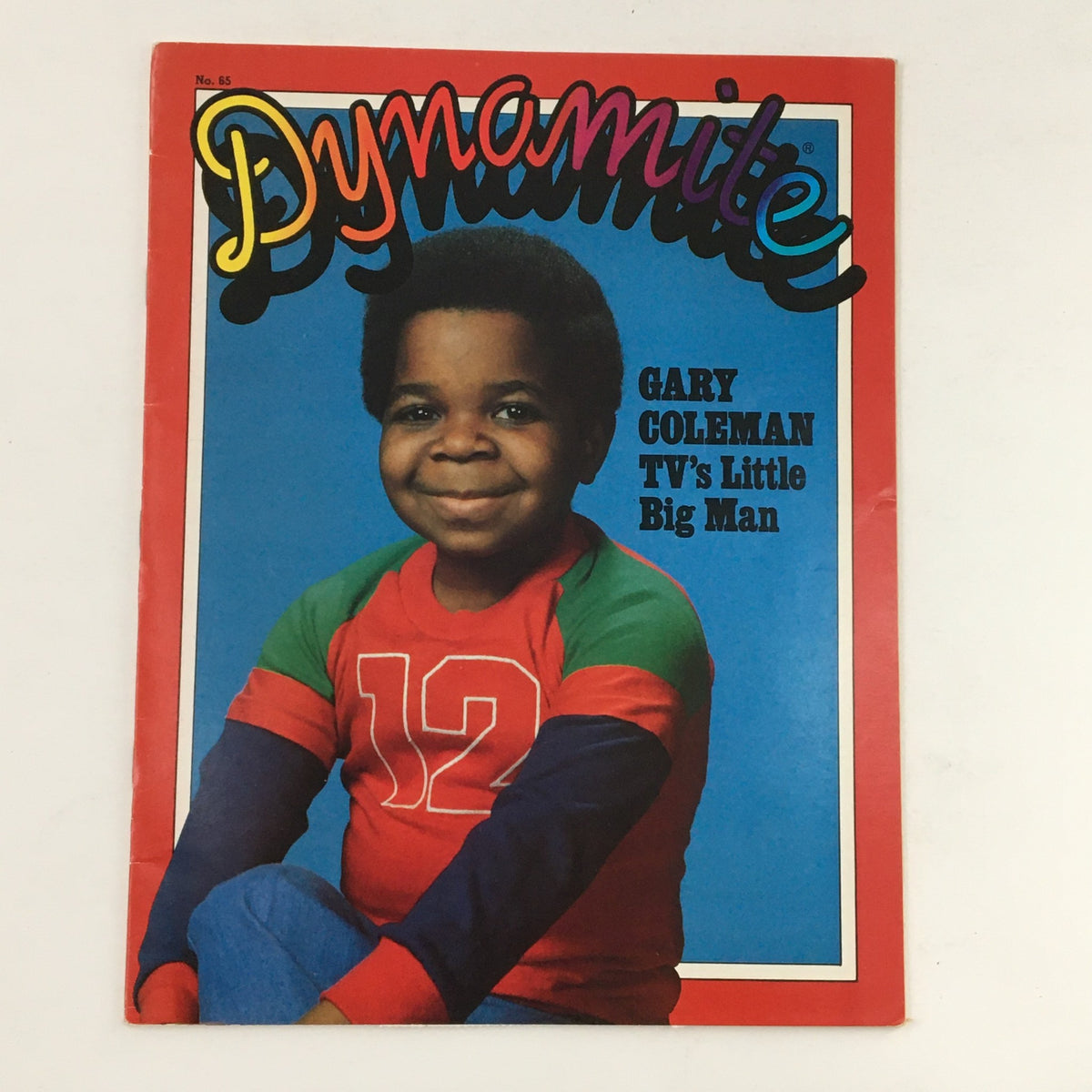 Cover of VTG Dynamite Magazine 1979 No. 65 featuring Gary Coleman, known as TV's Little Big Man, showcasing vibrant colors and retro design.