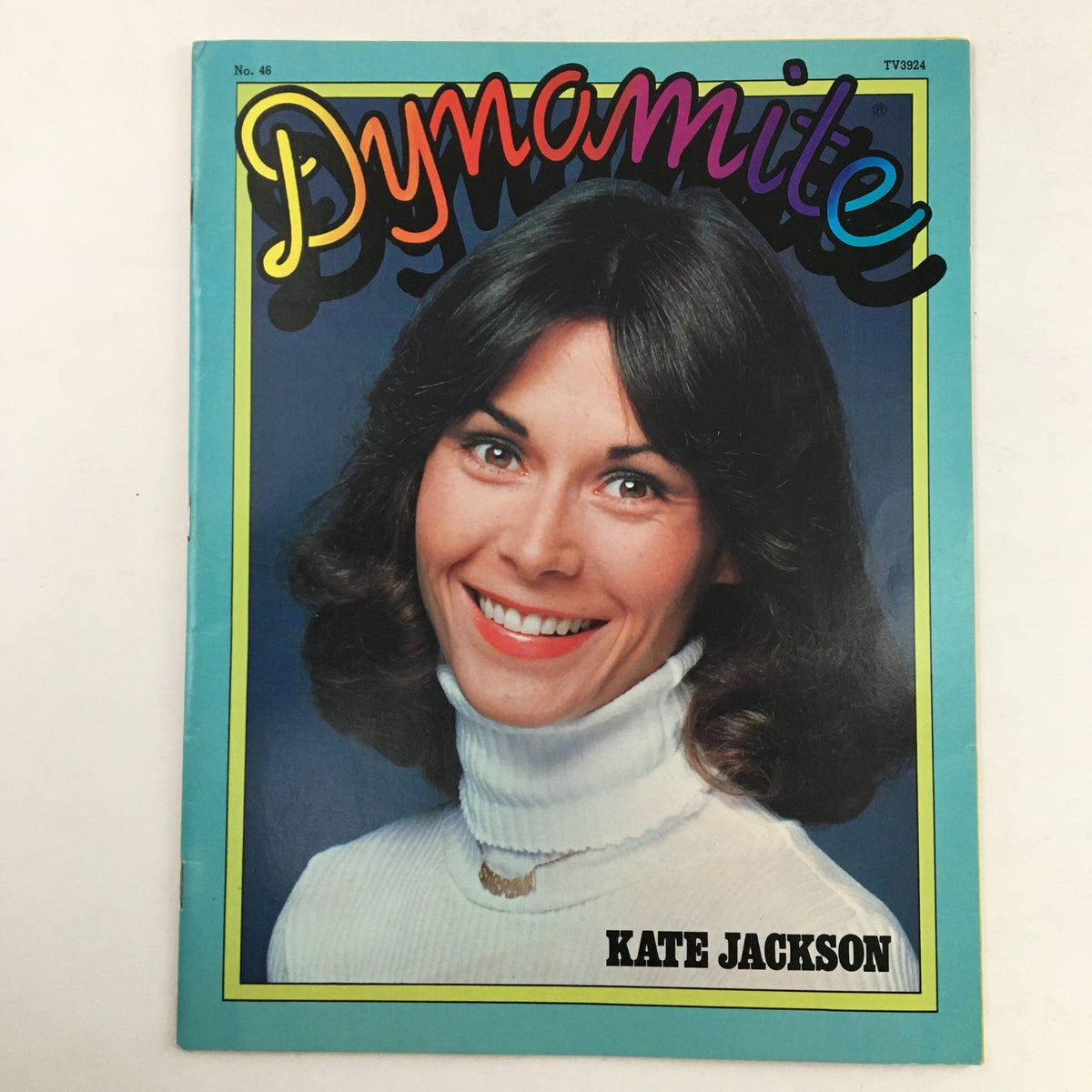 Cover of VTG Dynamite Magazine #46 featuring American actress Kate Jackson, showcasing her portrait with a bright background and vibrant title 'Dynamite'.