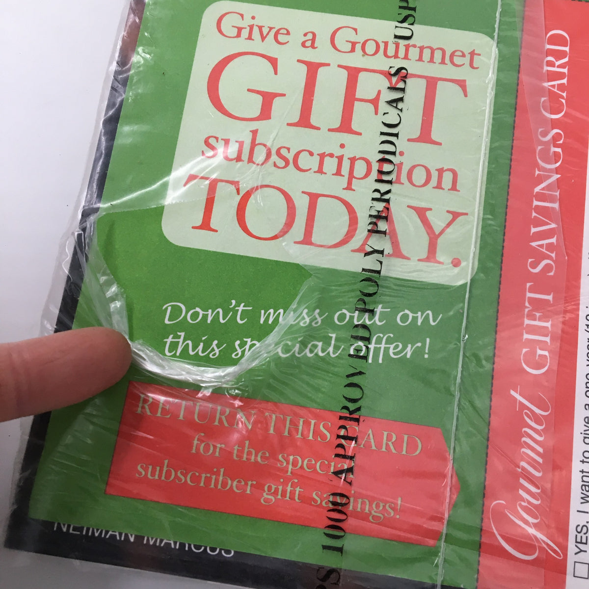 Back cover of Gourmet Magazine December 2005 promoting subscription offers, capturing nostalgia for culinary enthusiasts.