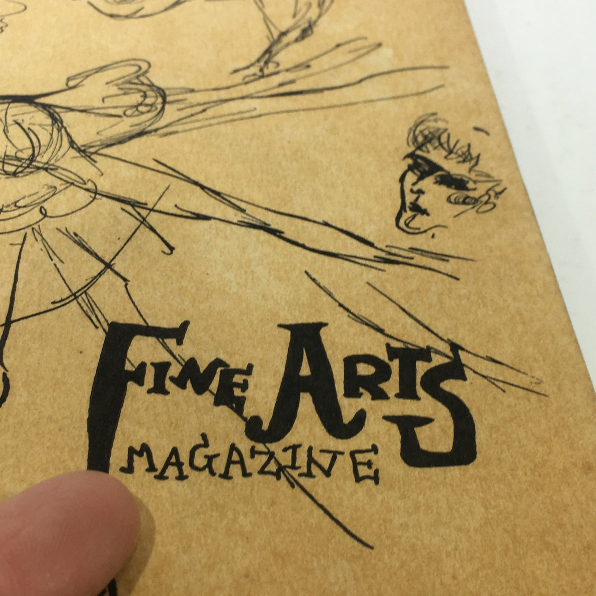 VTG Fine Arts Magazine 1959 cover detail showcasing artistic sketches and the magazine title in bold letters.