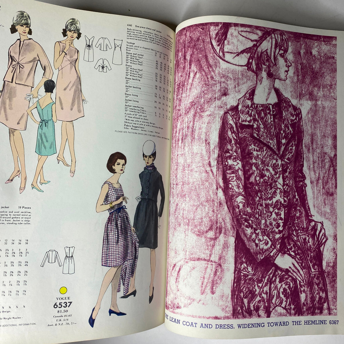 1966 Vogue Patterns April Catalog illustrating elegant dress designs suitable for various occasions, emphasizing vintage styles and detailed sewing patterns.