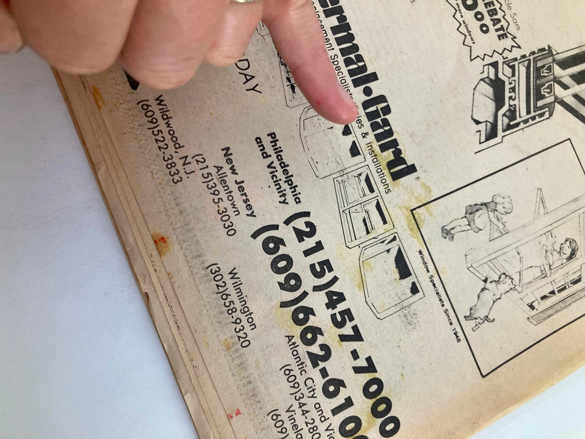 Philadelphia Journal Tabloid May 15 1981 detailed close-up of Thermal-Gard window advertisement highlighting services and pricing.