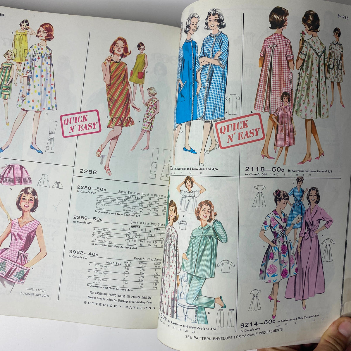 1963 Butterick June Catalog displaying women's fashion patterns, highlighting stylish dresses and casual wear, labeled 'Quick n' Easy'.