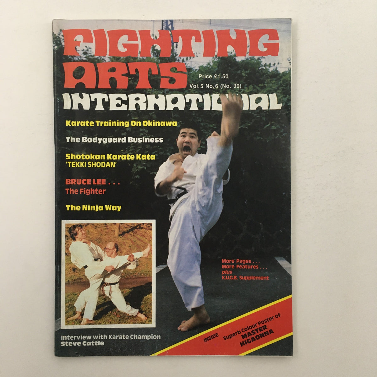 Fighting Arts International Magazine Vol 5 #6 No. 30 cover featuring Steve Cattle, showcasing martial arts with articles on karate training, Bruce Lee, and more.