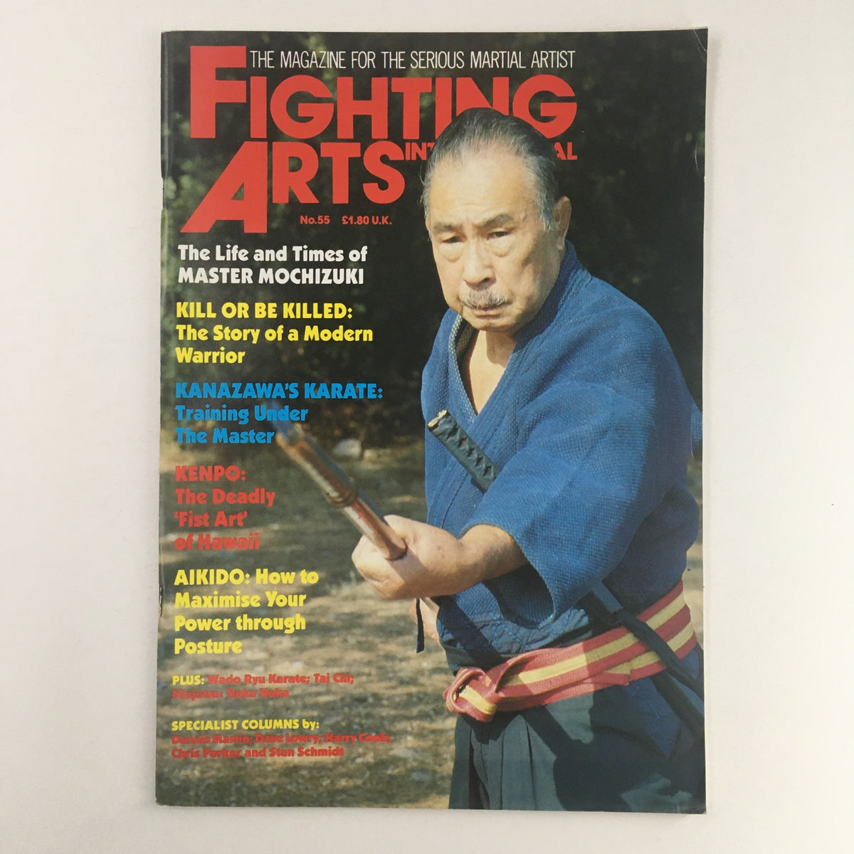 Cover of Fighting Arts International Magazine No. 55 featuring Master Mochizuki, highlighting the life and times of the martial arts legend.