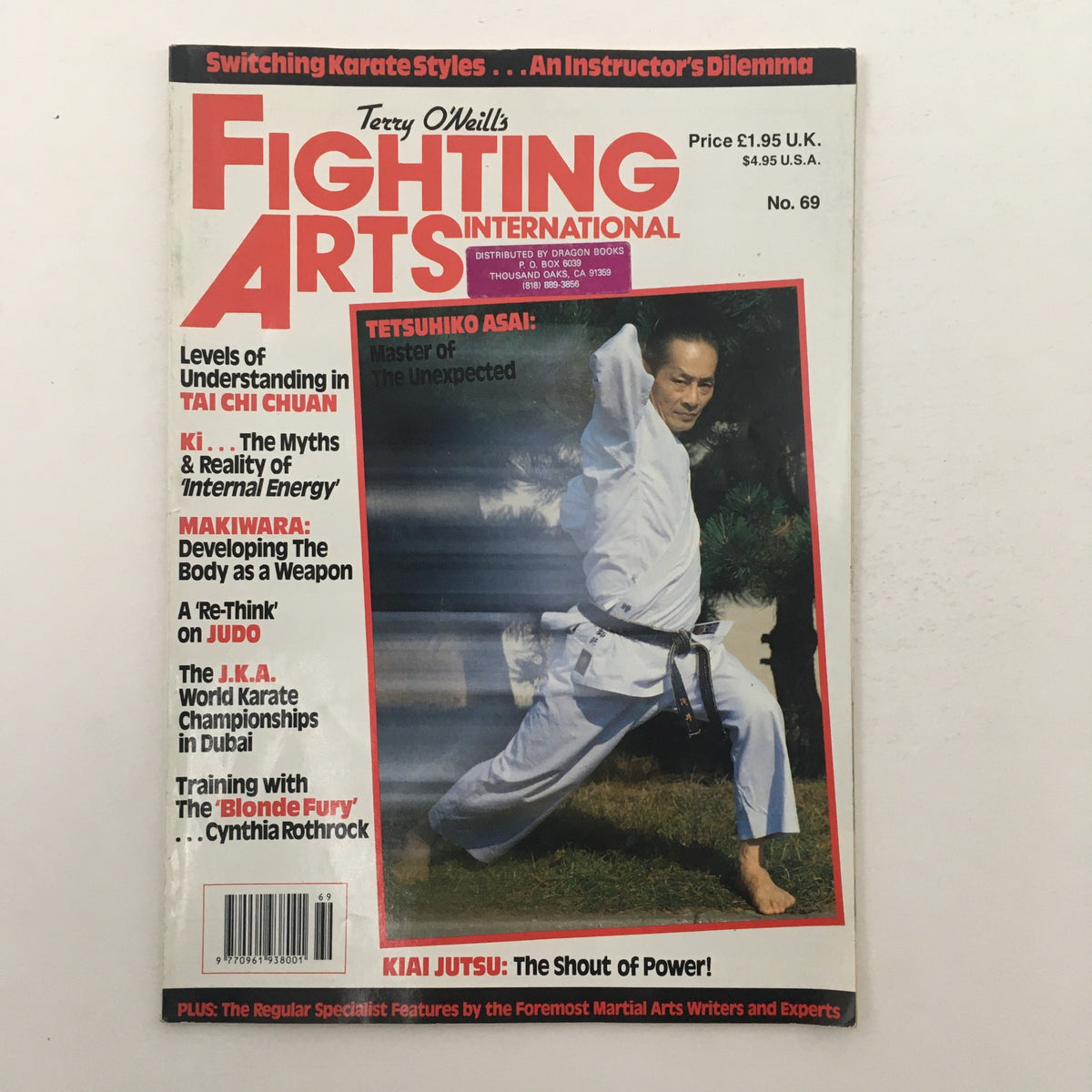 Fighting Arts International Magazine No. 69 featuring Master Tetsuhiko Asai on the cover, showcasing martial arts themes and techniques, highlighting articles on Tai Chi Chuan and Kiai Jutsu.