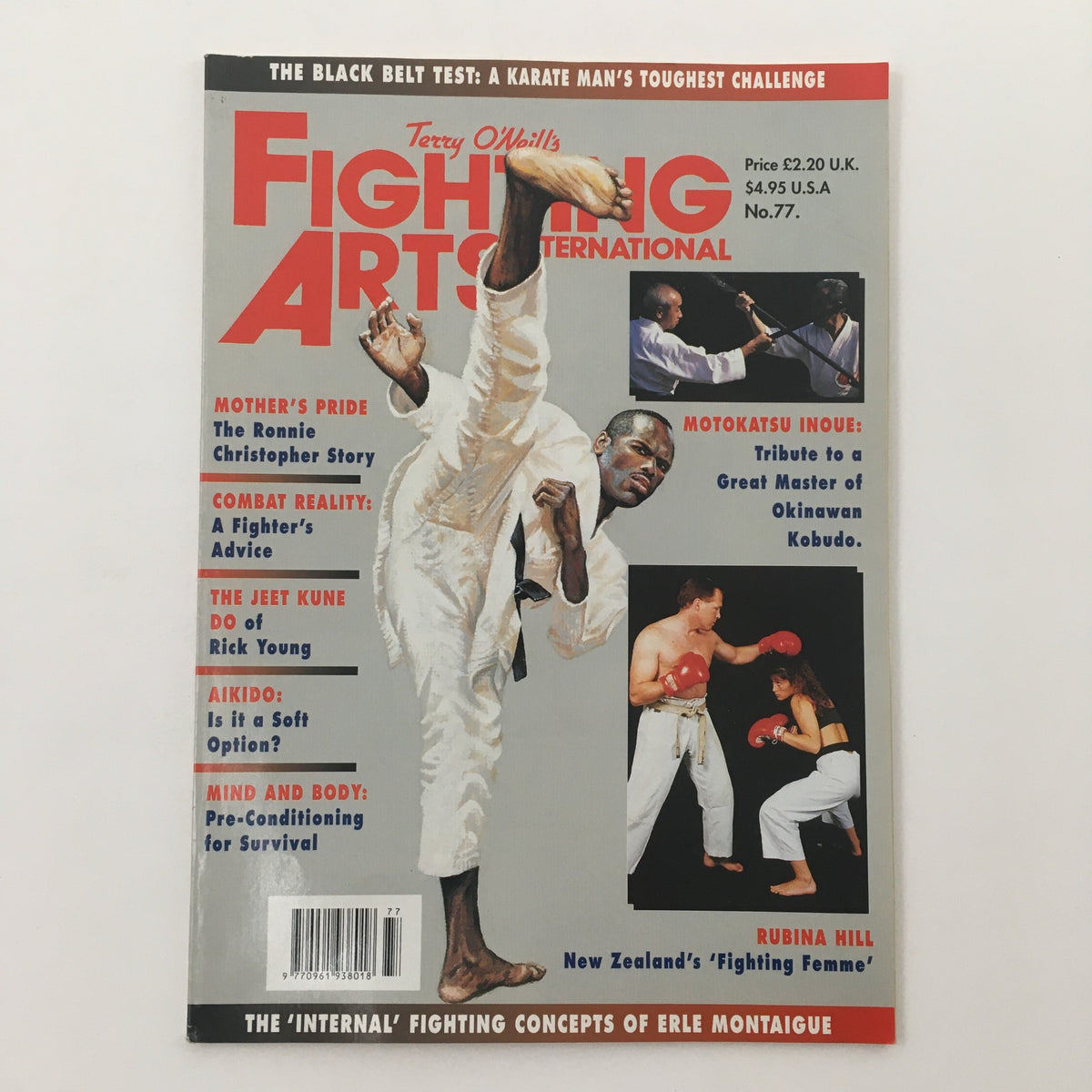 Fighting Arts International Magazine No. 77 cover featuring a karate practitioner and highlighting the Ronnie Christopher story, showcasing martial arts culture and techniques.