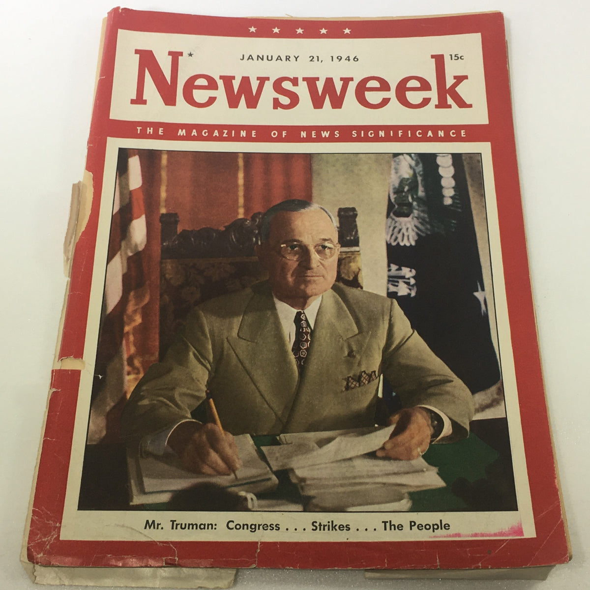 Cover of Newsweek Magazine, January 21, 1946, featuring Harry S. Truman, no label