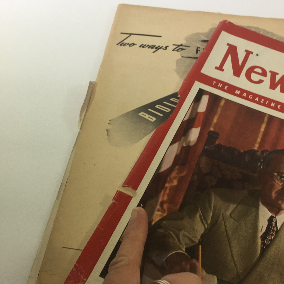 Vintage Newsweek Magazine cover from January 21, 1946 featuring Harry S. Truman, showcasing historical design elements and vintage charm.