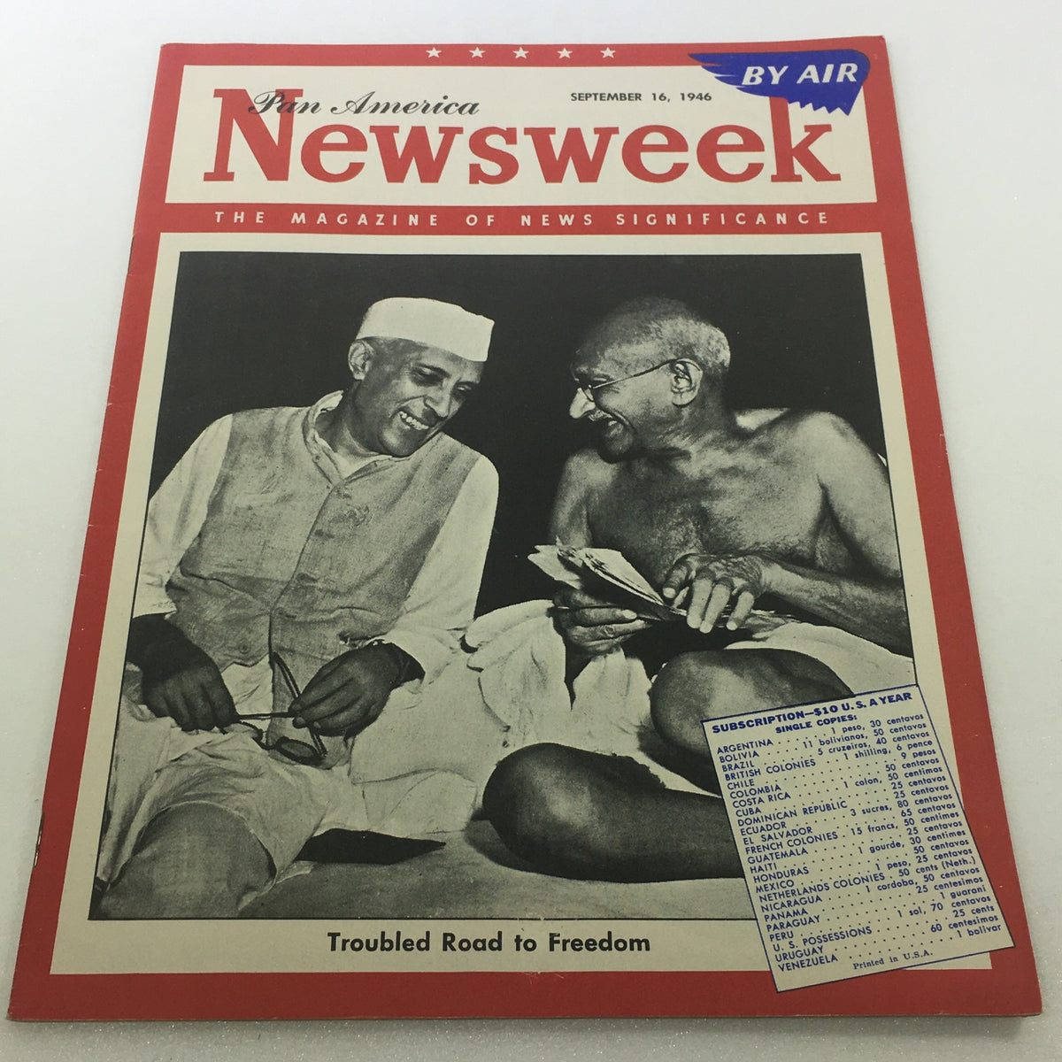 Vintage Newsweek Magazine September 16 1946 Troubled Road Pan America by Air