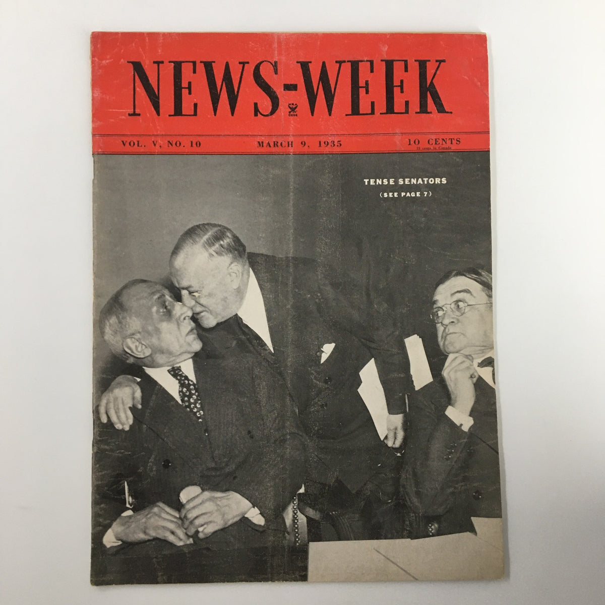 Vintage NewsWeek Magazine March 9 1935 Vol. V No. 10 Tense Senators No Label