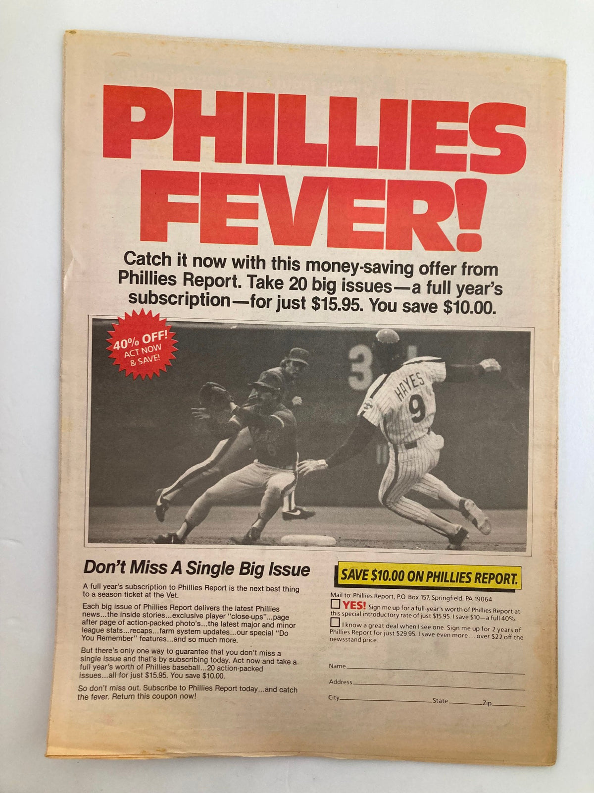 Philadelphia Phillies Report Newspaper May 9 1985 MLB Phils John Denny