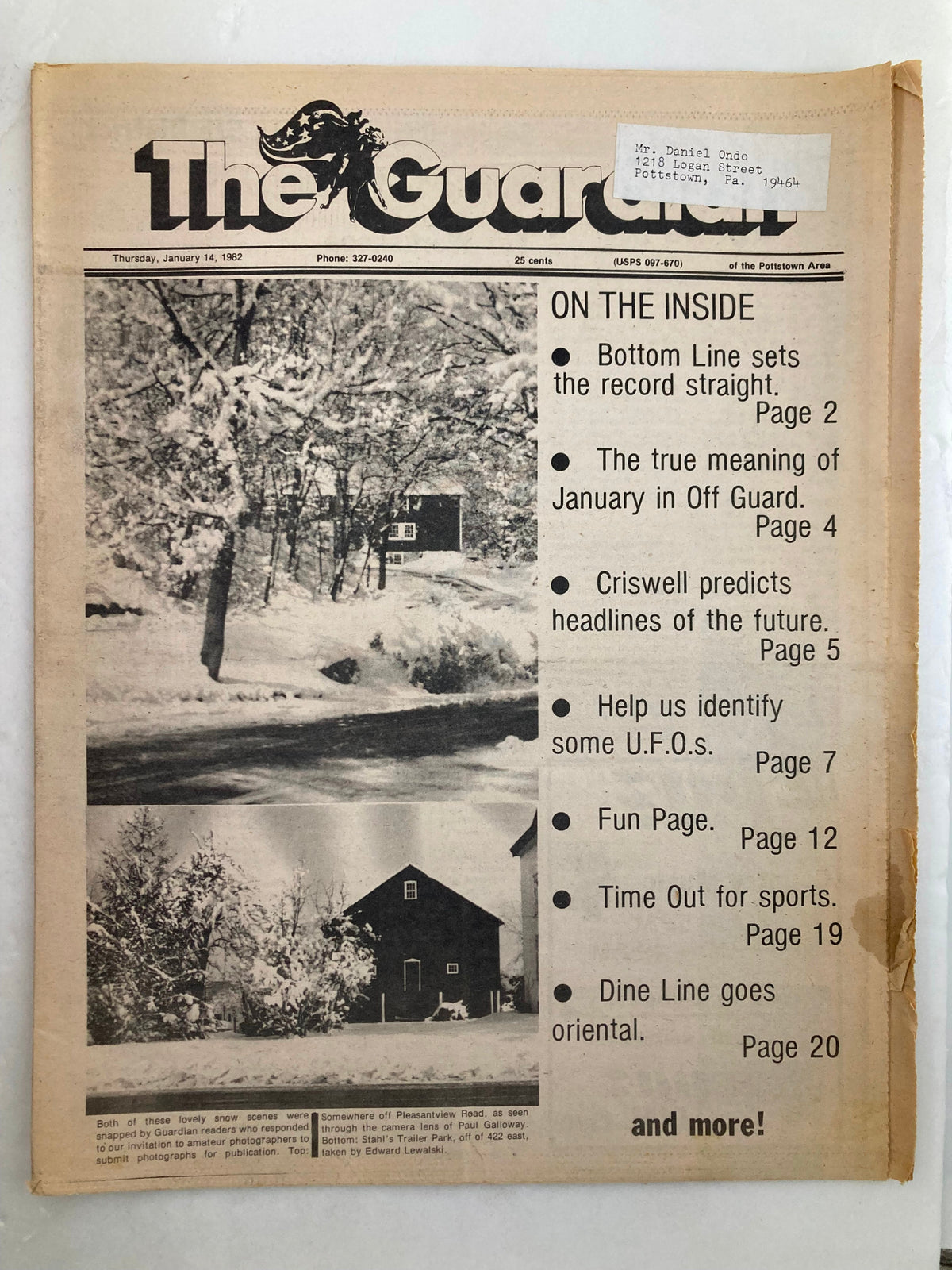 The Guardian Newspaper January 14 1982 Bottom Line Sets the Record Straight