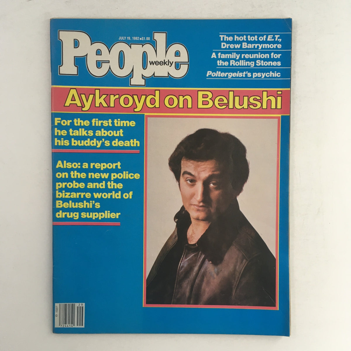 Cover of People Weekly Magazine July 19 1982 featuring Dan Aykroyd discussing John Belushi's drug supply with text highlighting his thoughts on Belushi's death and insights into the drug supplier's bizarre world.