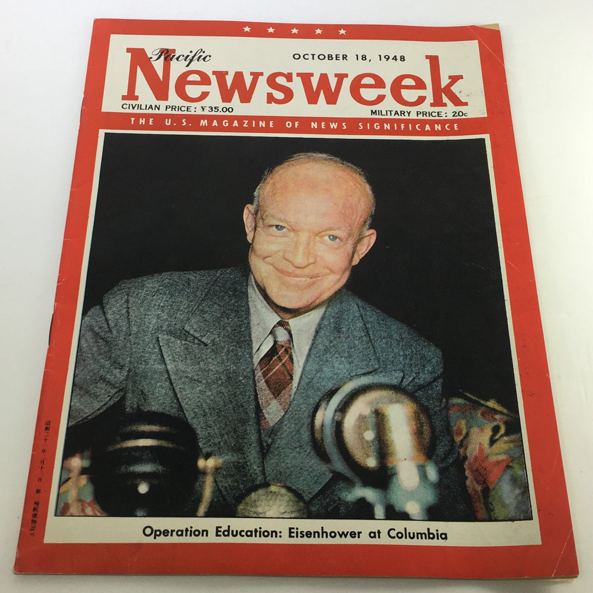 VTG Newsweek Magazine October 18 1948 featuring Dwight David 'Ike' Eisenhower on the cover, showcasing a historical moment in American politics.