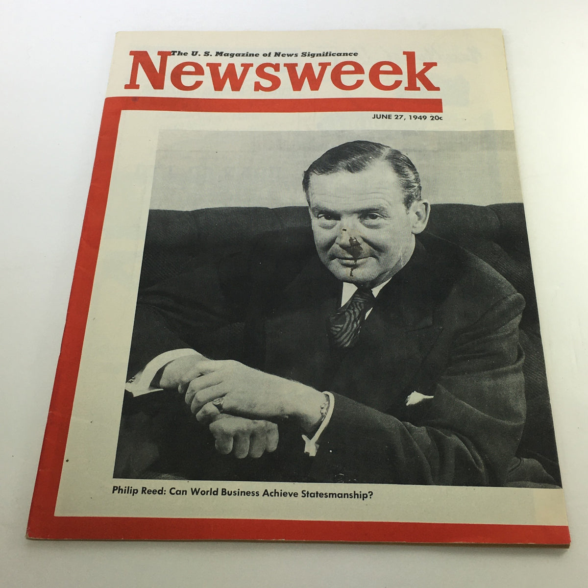 VTG Newsweek Magazine June 27 1949 cover featuring Philip Reed with the headline 'Can World Business Achieve Statesmanship?' showcasing mid-20th century journalism and historical significance.