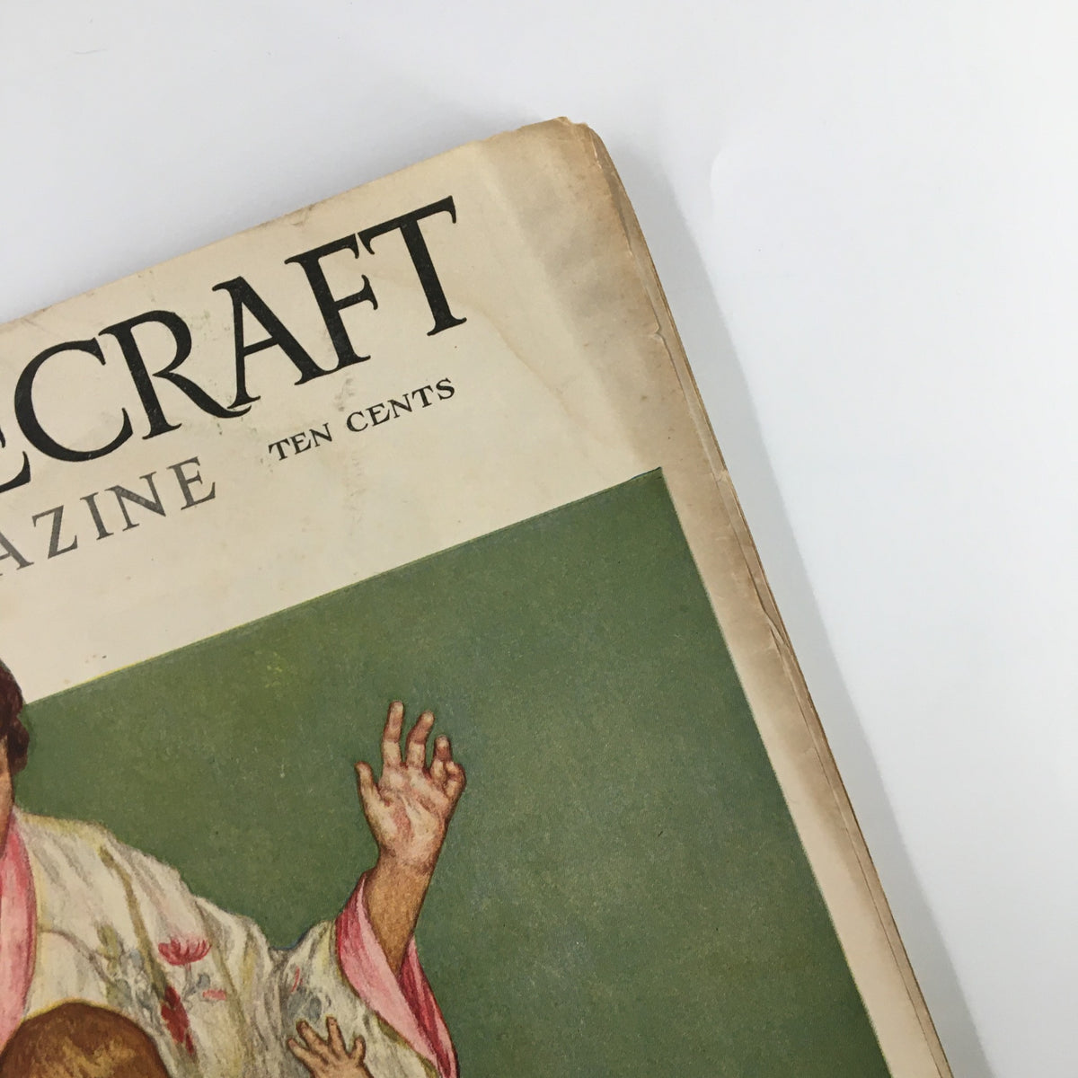 VTG Needlecraft Magazine April 1928 Vol. 19 No. 8 featuring a beautiful illustration on the cover, showcasing vintage needlework art.