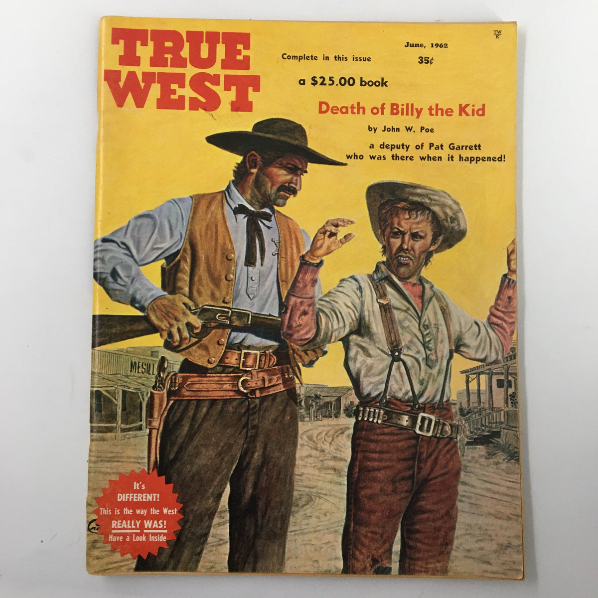 Cover of VTG True West Magazine June 1962 Vol 9 #5 featuring the article 'The Man Who Named Phoenix', showcasing illustrations of Western characters in a dramatic landscape.