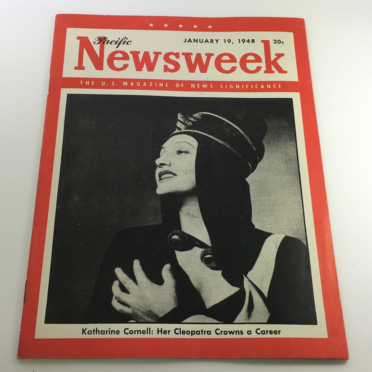 VTG Newsweek Magazine January 19 1948 featuring Katharine Cornell on the cover, showcasing her portrayal of Cleopatra. This vintage magazine reflects mid-20th century culture and provides historical insights from 1948.
