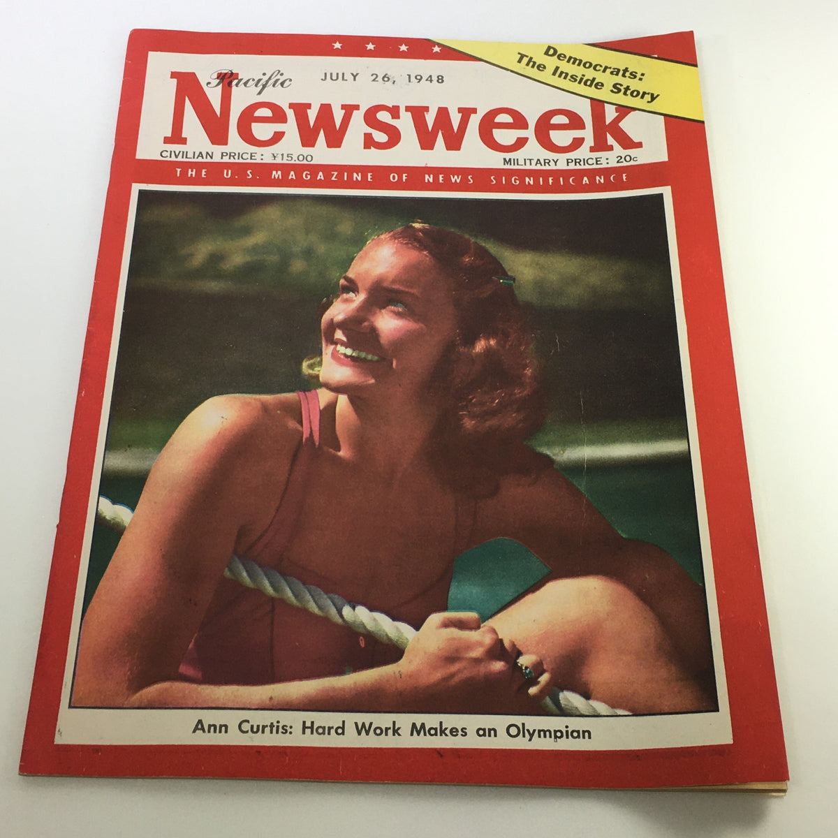 VTG Newsweek Magazine July 26 1948 featuring Ann Curtis on the cover, showcasing a vibrant post-war era design with captivating color and details.