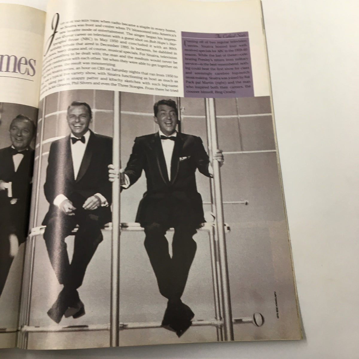 TV Guide Magazine 1998 featuring highlights of Frank Sinatra's life in words and pictures, showcasing a candid moment with three well-dressed entertainers during a performance.