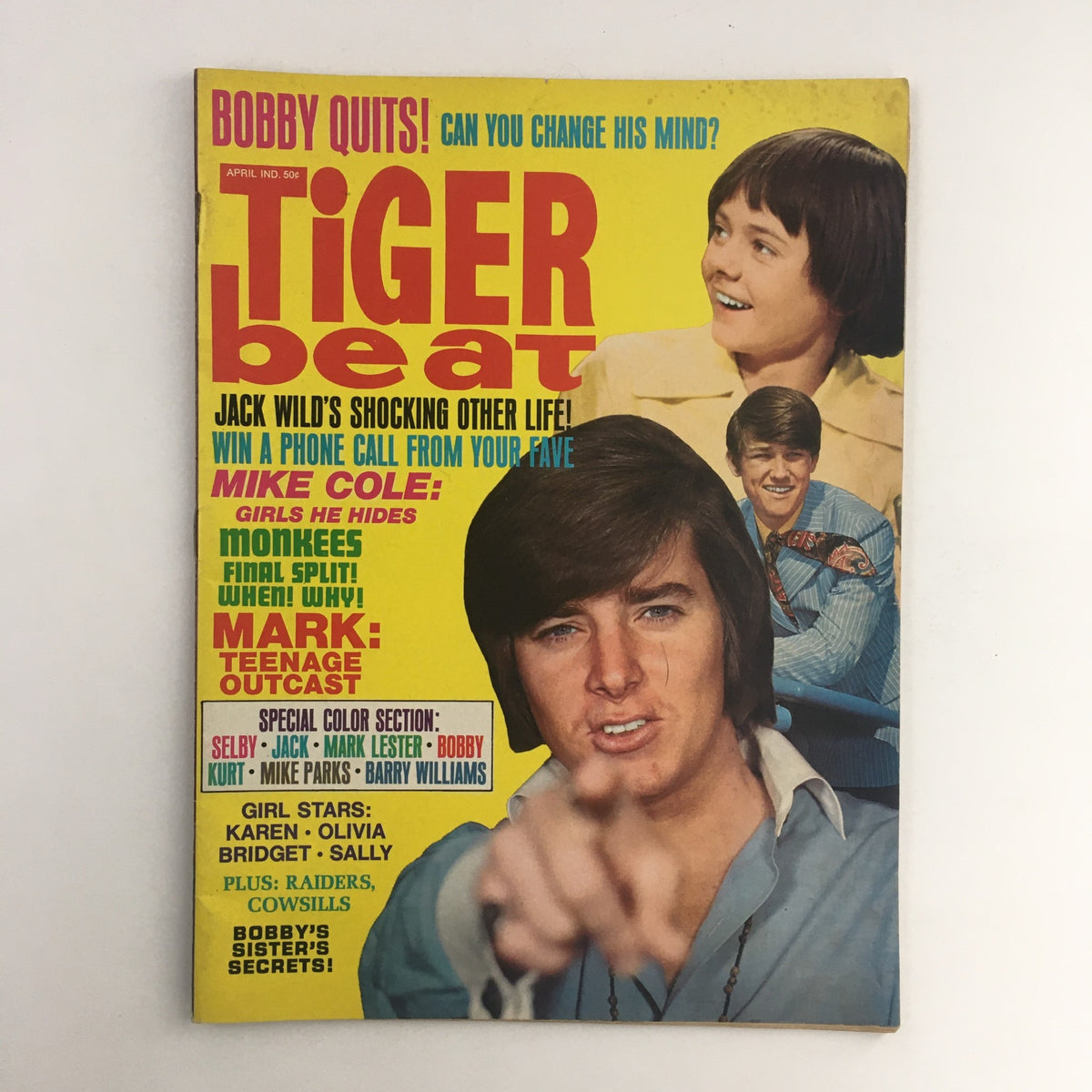 Tiger Beat Magazine April 1970 Jack Wild, Mike Cole & Mark Lester, No Label VG
