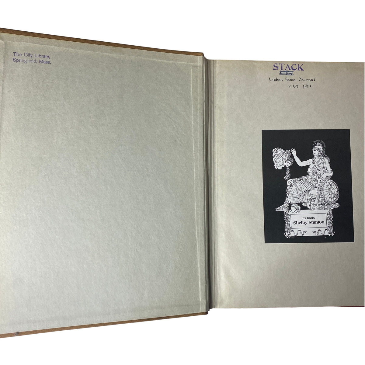 Inside view of the Ladies' Home Journal Library Bound Magazine 1950, featuring a title page and decorative illustration.
