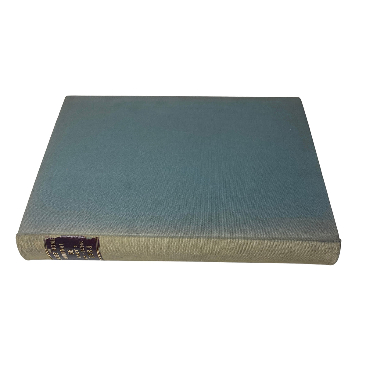Side view of the Ladies' Home Journal Library Bound Magazine 1938 Complete Year January - December, displaying the spine with the title embossed, highlighting its collectible nature.