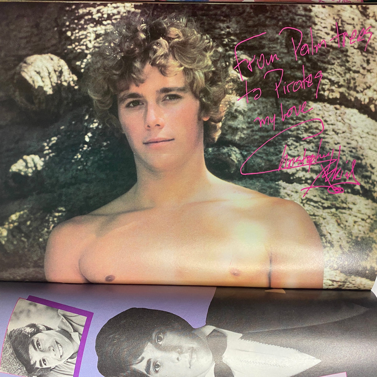 Tiger Beat Magazine September 1982 featuring a pin-up image of actor Christopher Atkins with a handwritten note, emphasizing his appeal in the early '80s.