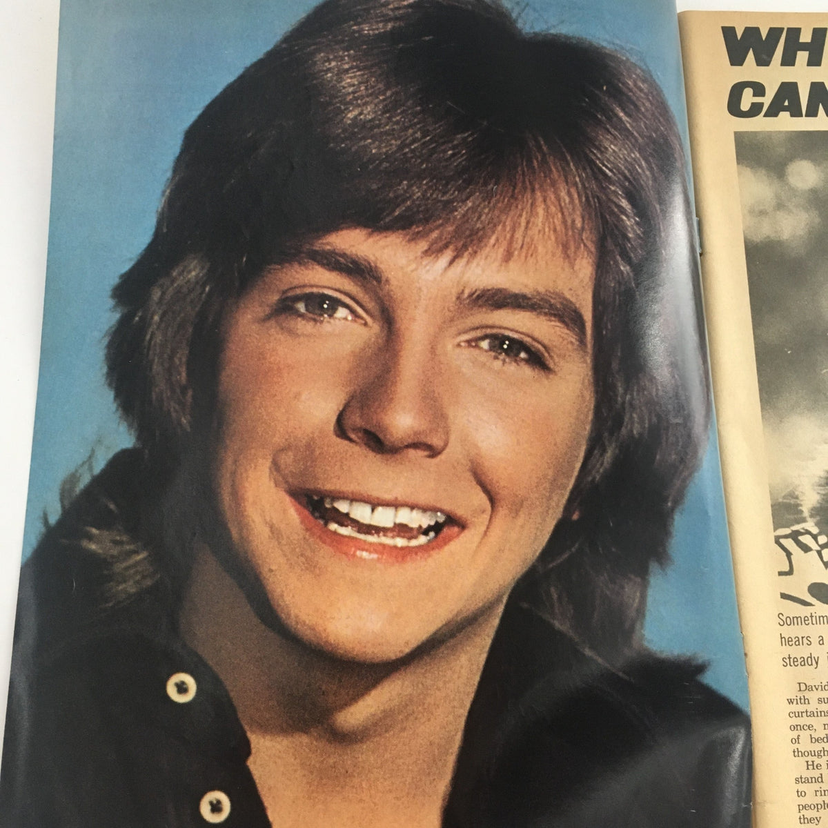 Close-up photograph of Bobby Sherman from the April 1971 Tiger Beat Magazine, showcasing his charming smile and hairstyle.
