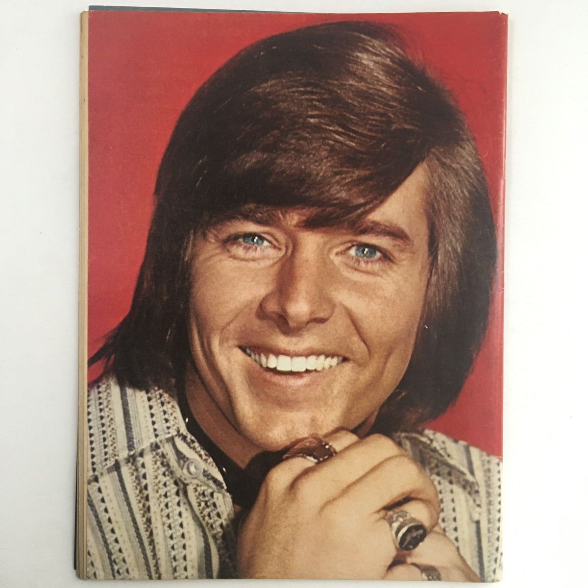 Cover image of Tiger Beat Magazine April 1971 featuring Bobby Sherman, showcasing the iconic teen idol with his captivating smile and styled hair, this issue also highlights The Osmonds and Jackson 5.